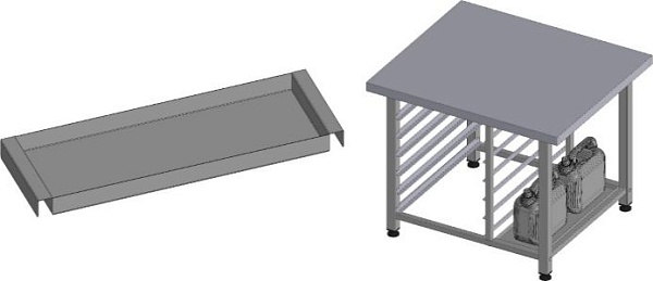 Полка дополнительная для подставки под пароконвектомат RESTOINOX ДПППКР-1-88/77