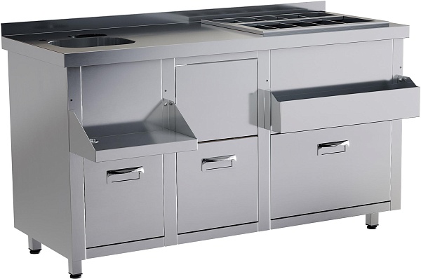 Барная станция RESTOINOX БСЗ1-15/6-05 с ящиками и вертушкой