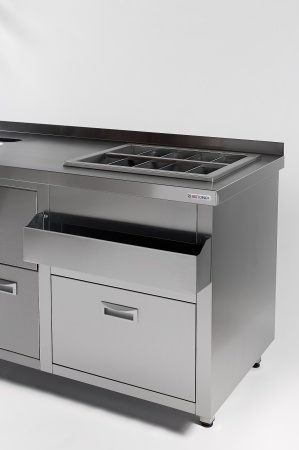 Барная станция RESTOINOX БСЗ1-15/6-05 с ящиками и вертушкой