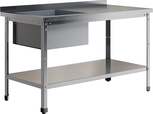 Ванна моечная с рабочей поверхностью RESTOINOX ВМСР/1-14/7-БЛП-ЭН