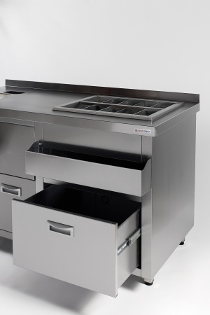 Барная станция RESTOINOX БСЗ1-15/7-05 с ящиками и вертушкой
