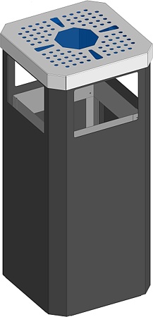 Урна для мусора уличная с пепельницей RESTOINOX УУ-2,5/6,1