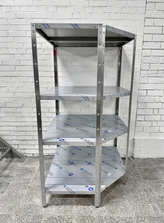 Стеллаж производственный угловой RESTOINOX СТПУ-4/4-ЭН