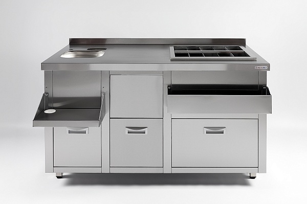 Барная станция RESTOINOX БСЗ1-15/6-05 с ящиками и вертушкой