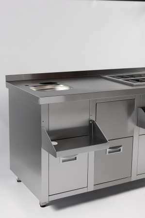 Барная станция RESTOINOX БСЗ1-15/6-05 с ящиками и вертушкой