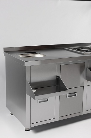 Барная станция RESTOINOX БСЗ1-15/6-05 с ящиками и вертушкой
