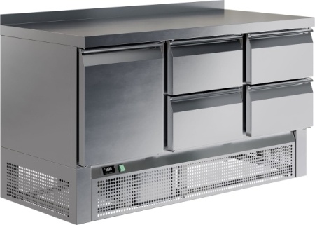 Стол морозильный RESTOINOX SHN-122GNE-B (нижн. расп. агр. 1 дв.+4 ящ.)