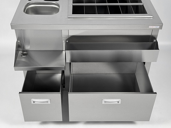 Барная станция RESTOINOX БСЗ1-12/7-02 с ящиками