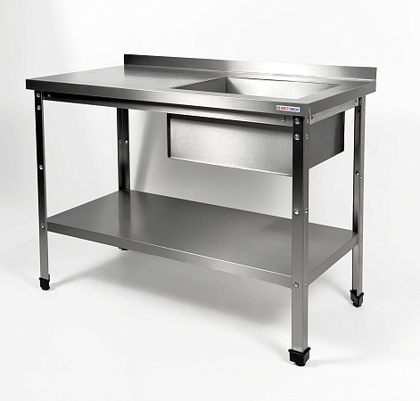 Ванна моечная с рабочей поверхностью RESTOINOX ВМСР/1-12/7-БПП-ЭН