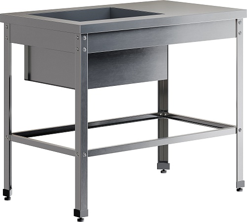 Ванна моечная с рабочей поверхностью RESTOINOX ВМСР/1-13/7-О-ЭН