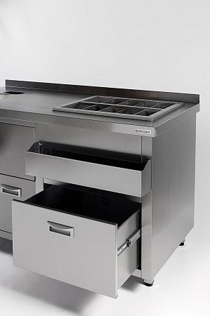 Барная станция RESTOINOX БСЗ1-15/6-05 с ящиками и вертушкой