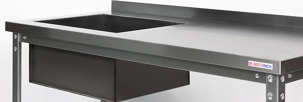 Ванна моечная с рабочей поверхностью RESTOINOX ВМСР/1-13/7-БЛП-ЭЦ
